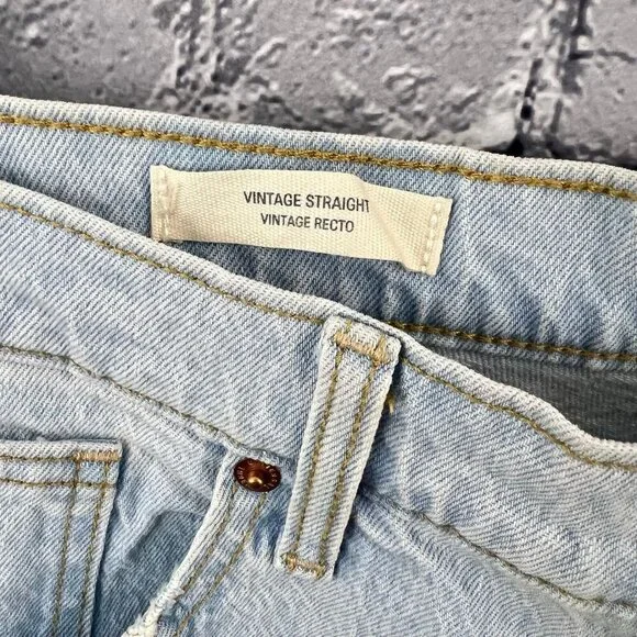 Universal Thread Vintage Straight Stretch Button Fly Jeans Size 14 Ankle Length - Picture 4 of 13